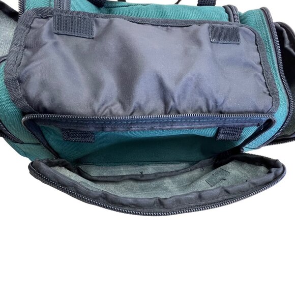 L.L. Bean Green Canvas Zippered Compartments Carry Handles AK02 Mini Duffel Bag - Picture 6 of 11